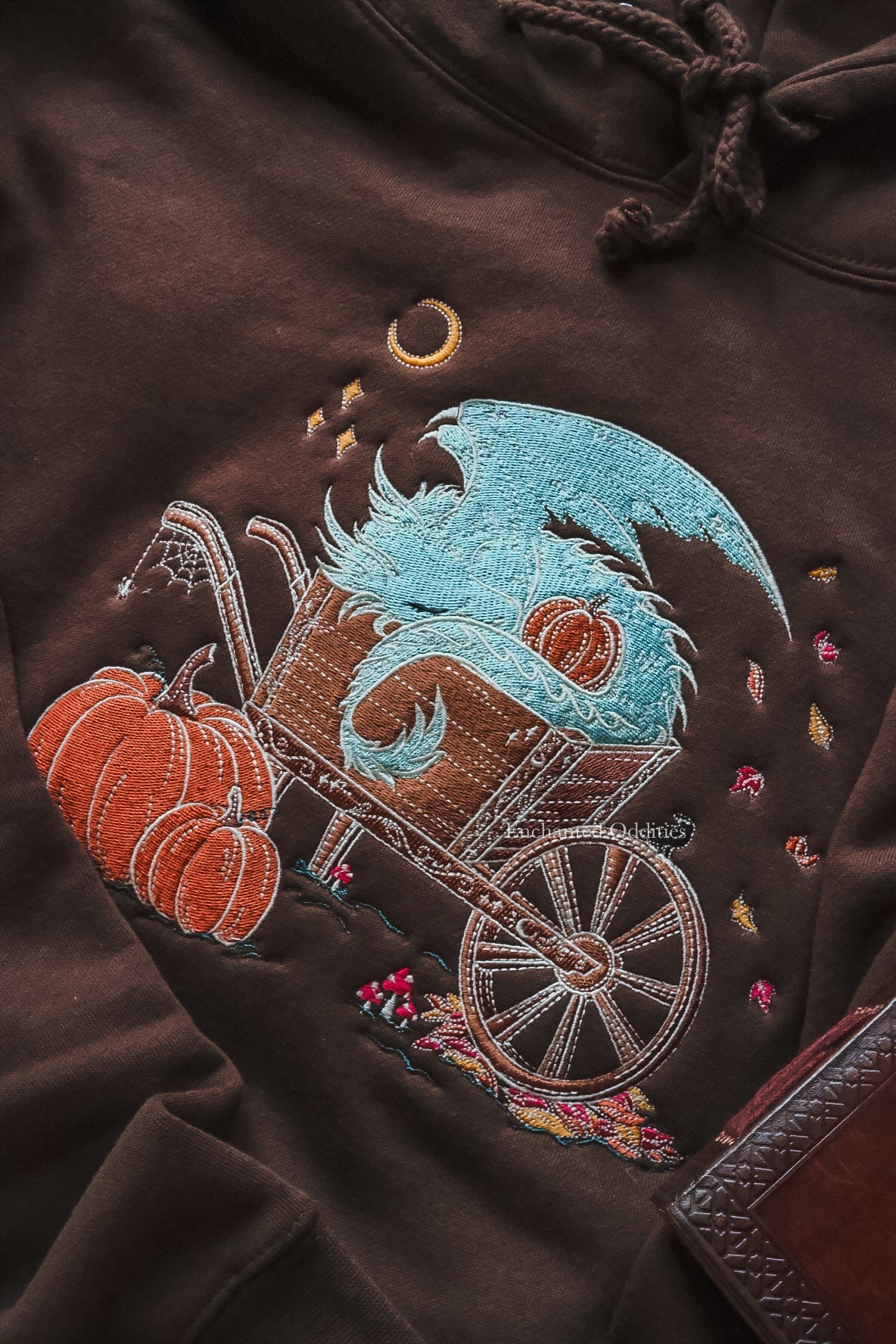 Sleepy Harvest Dragon Embroidered Hoodie - Image 2