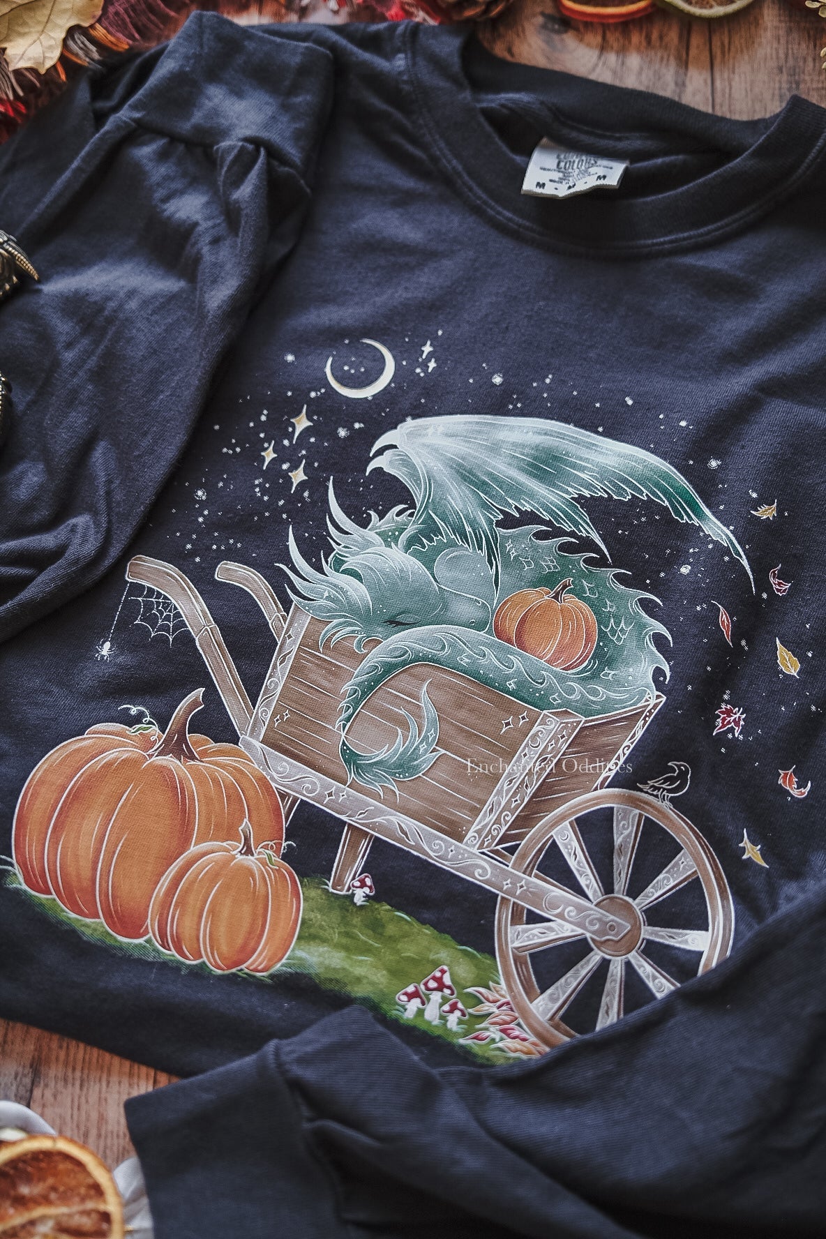 Sleepy Harvest Dragon Printed Long Sleeve Tee - Image 2