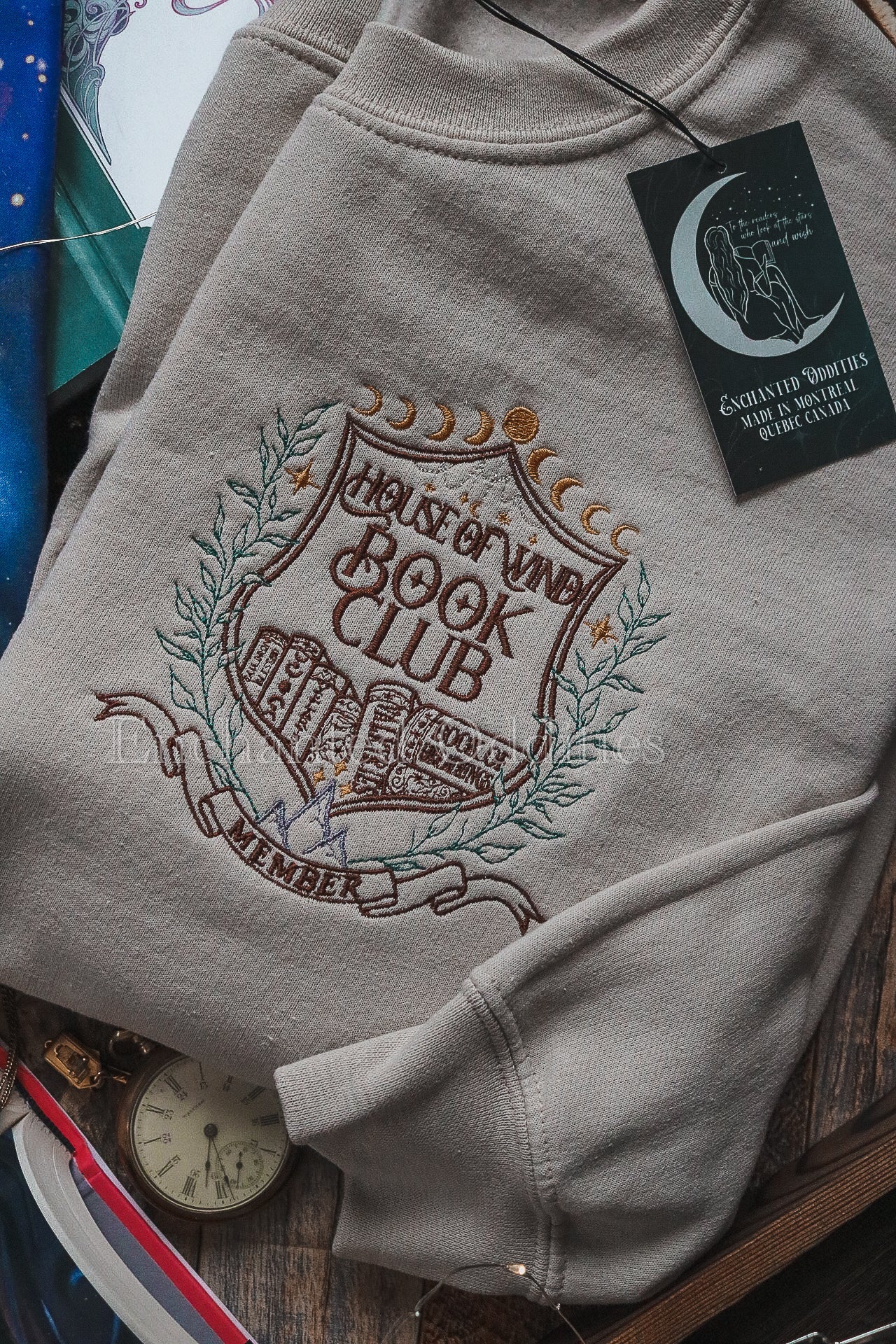 Beige House of Wind Book Club crewneck - Image 2